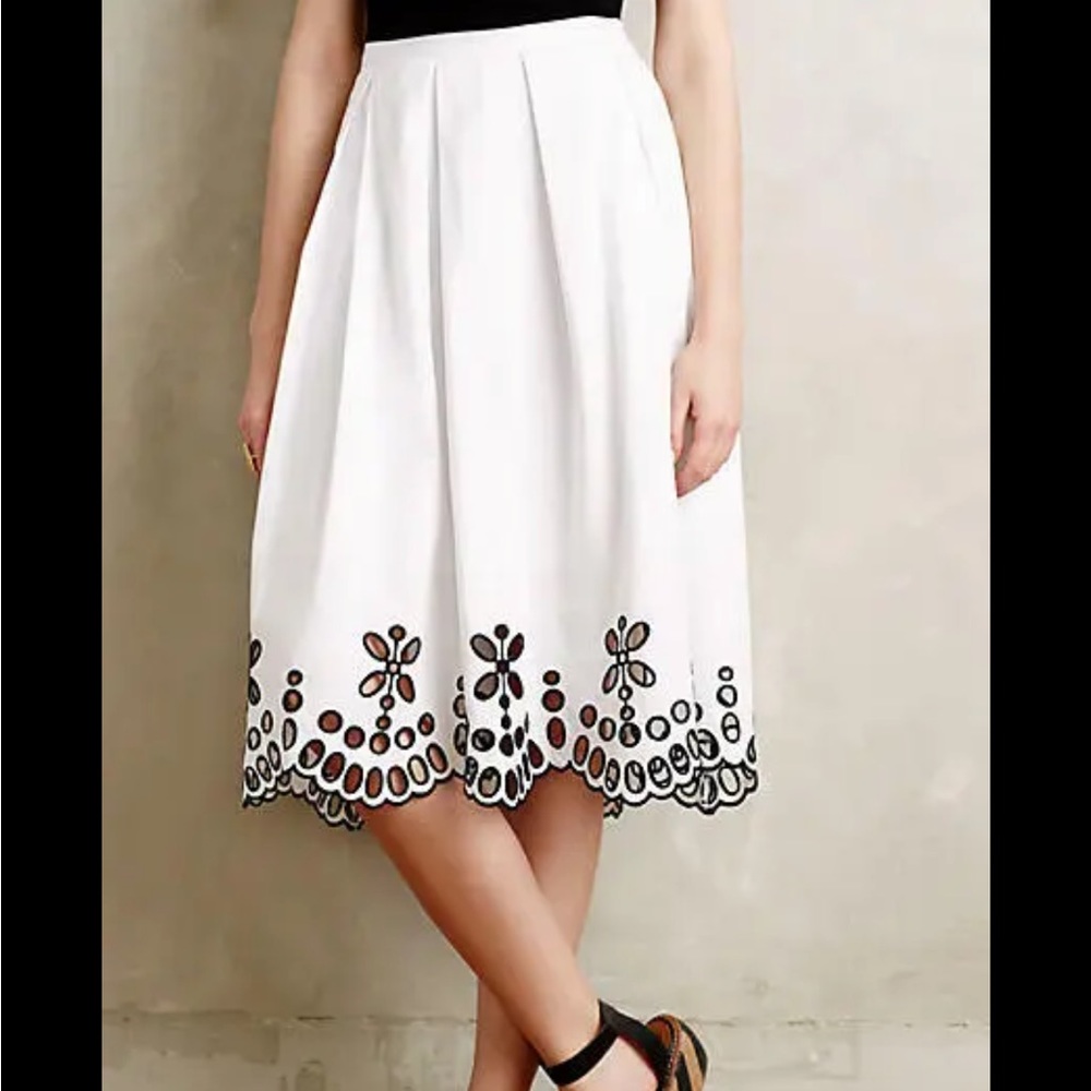 Anthropologie Eyelet Skirt